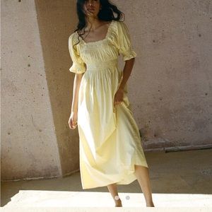 DOEN Eclipse Midi dress in wild honeysuckle yellow women’s size small